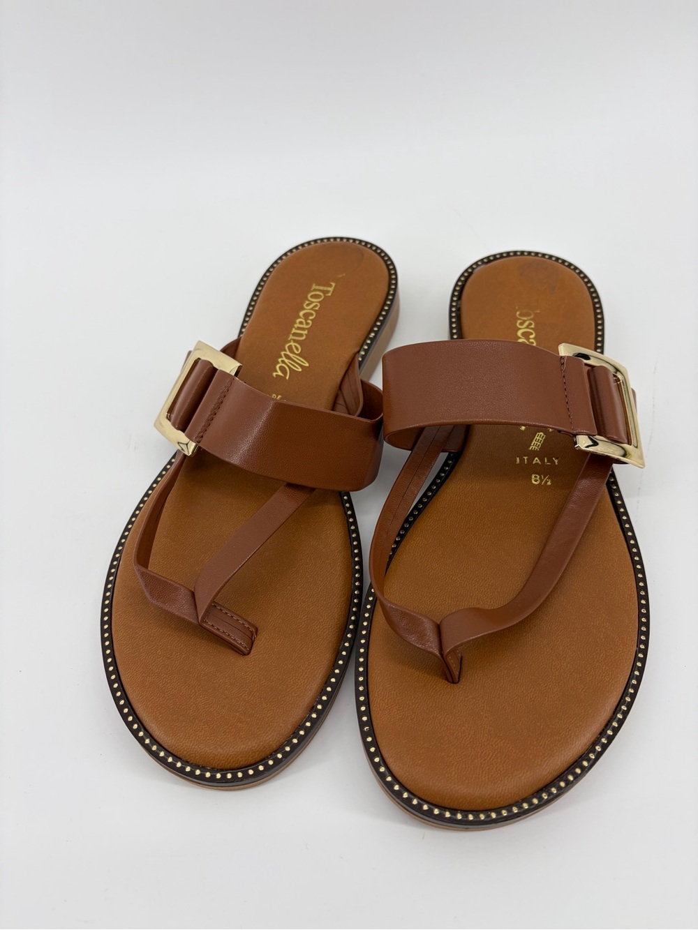 Toscanella, Made In Italy, Brown Buckle Sandals Women's Size 8.5